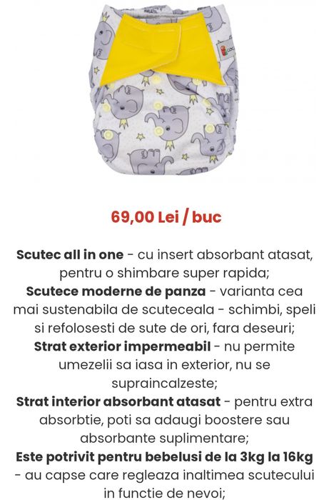 Scutec textil refolosibil cocorito