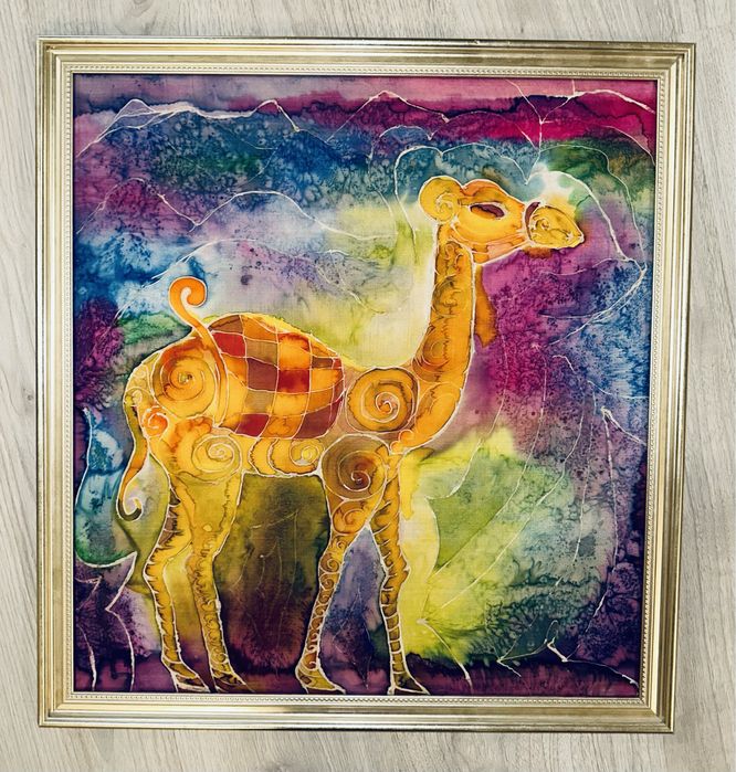 картина выполненная на шелке