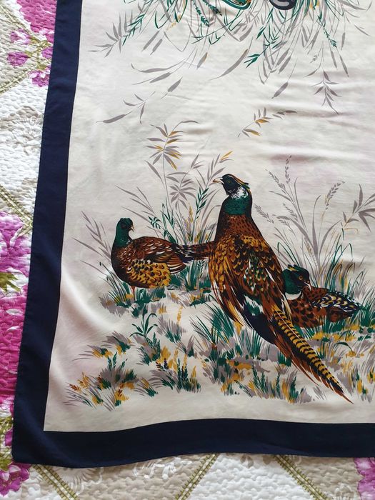 Esarfa matase naturala print vanatoresc