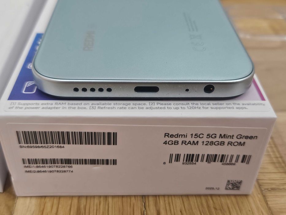 Redmi 15c 128gb 8GB RAM Чисто нов! Два кейса и протектор.