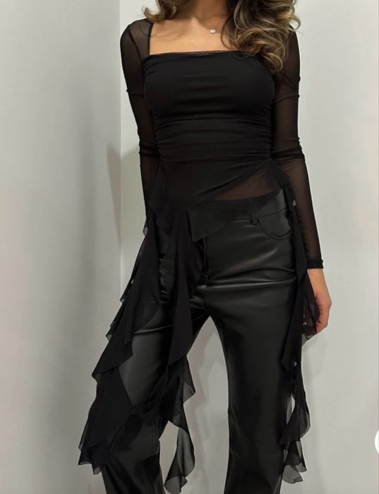 Кофта сетка с рюшами