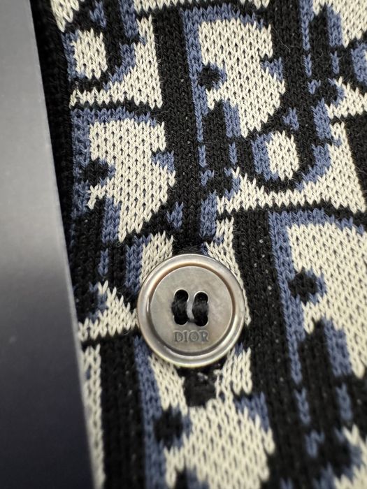 Dior Oblique Polo Shirt Beige, Blue and Black Cotton