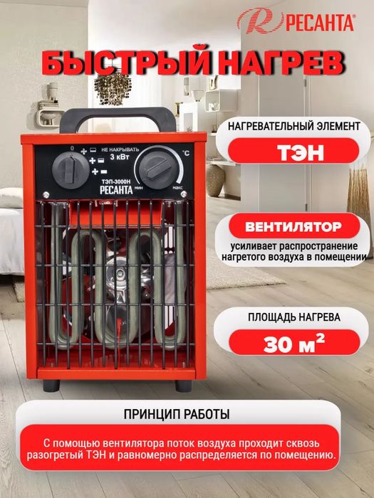 Тепловая пушка. Электрическая пушка. Тепловентилятор. Обогреватель.