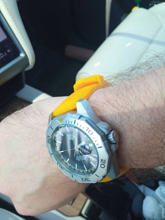 Curea ceas Tag Heuer silicon Galbena (Lemon Yellow)