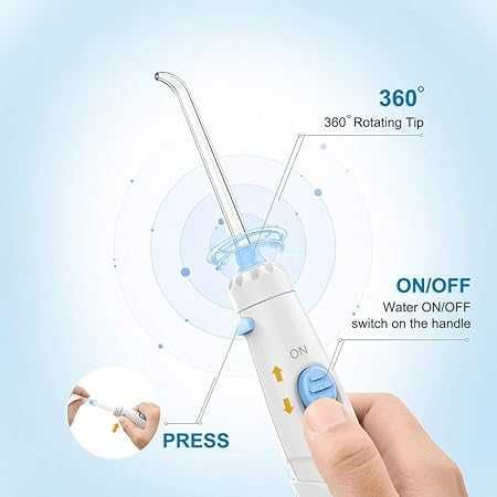Зъбен душ TUREWELL орален иригатор 600ml 10 регулируеми налягания Бял