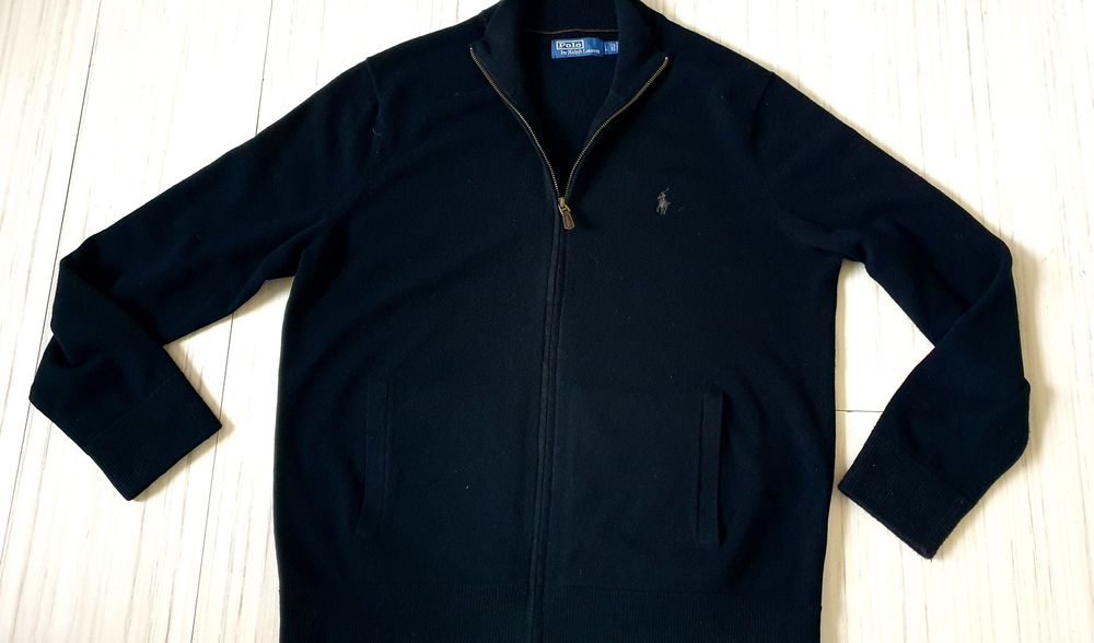 POLO Ralph Lauren Cardigan Wool Full Zip L ОРИГИНАЛ Мъж Вълна с цял ци