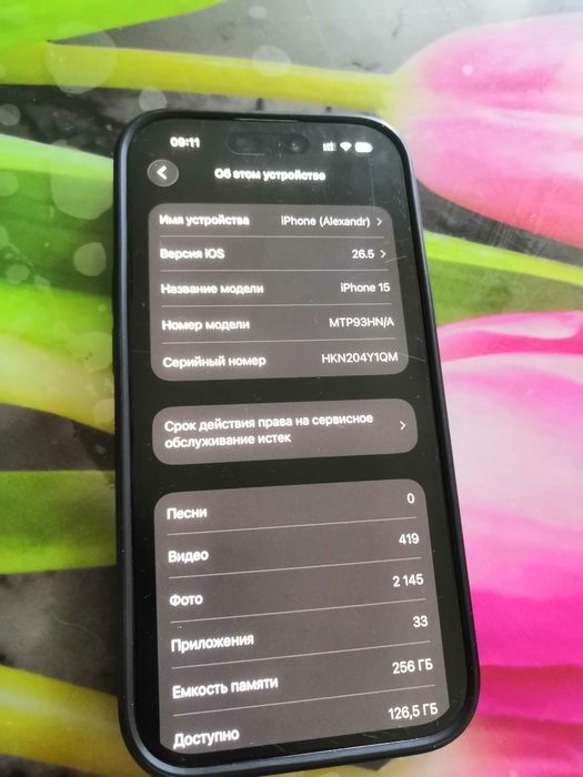 Айфон iPhone 15 256акб 85 акб