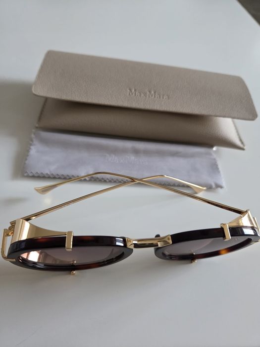 Ochelari de soare model Max Mara cu toc de piele inclus