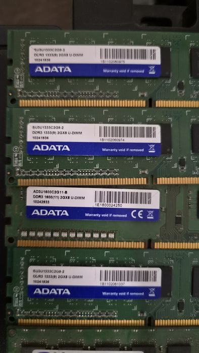 Лот RAM памет за настолен компютър – 14 бр. Samsung DDR2 ECC и DDR3 ADATA