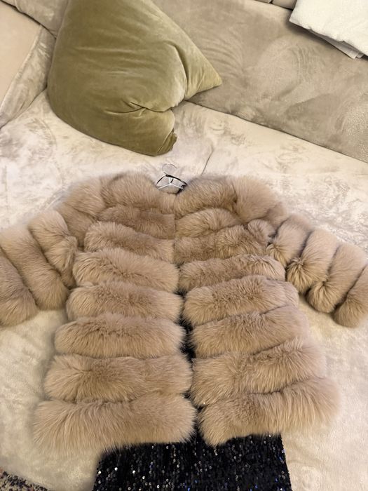 Haina blana naturala vulpe S