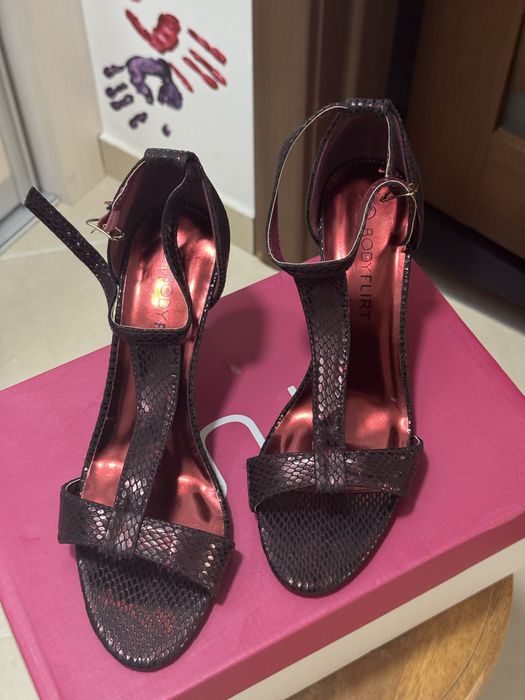 Sandale burgundy piele