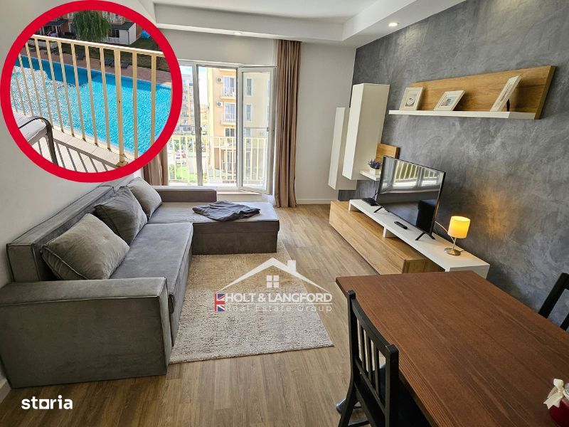 Apartament 2 camere Cosmopolis, vedere la piscină, bucătărie separată,