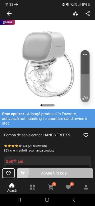 Pompa de san hands free s9