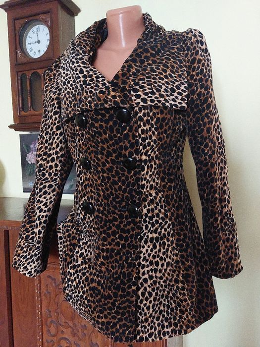 Reducere!! Jacheta de lux animal print din catifea plina de bumbac