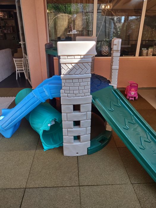 Пързалка с катерушка и тунел