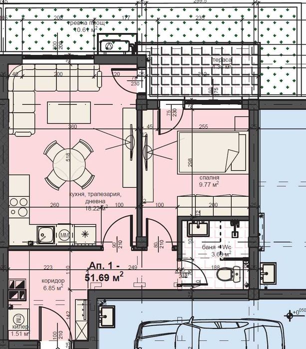 Двустаен апартамент Кършияка