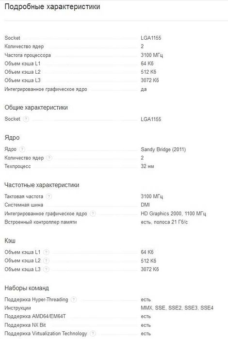Процессоры Intel Core i3-2100