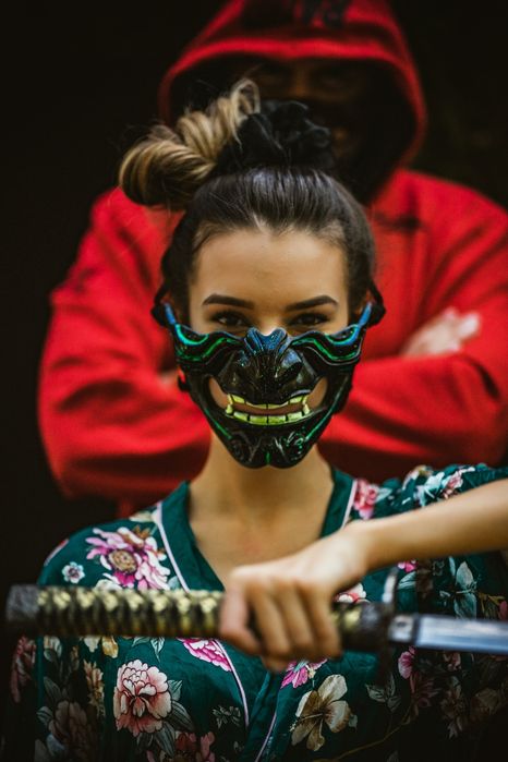 Demon Slayer Самурайска маска Oni Samurai mask Tengu