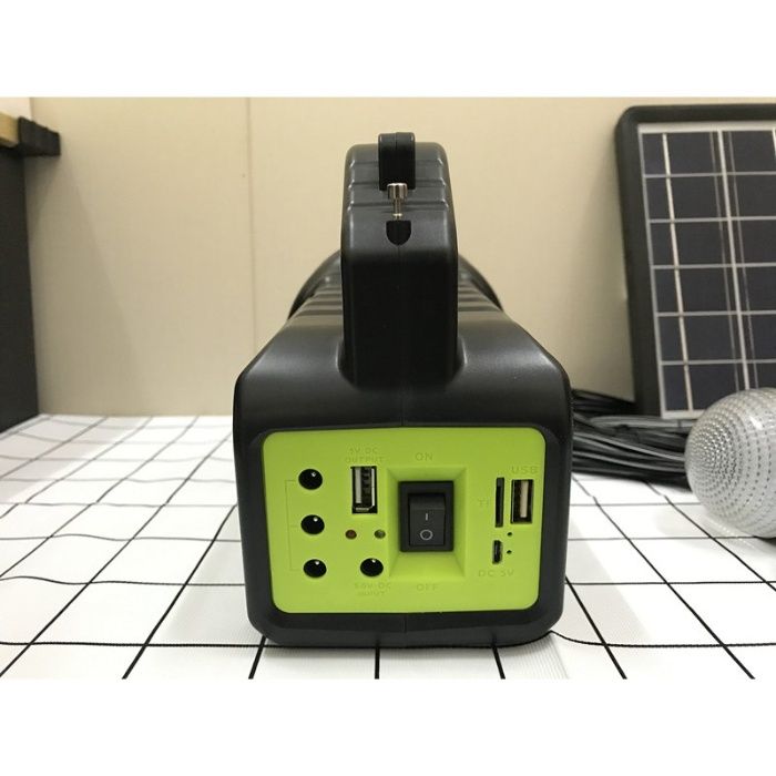 Lanterna panou solar 3 becuri incarcare telefon radio mp3 bluetooth