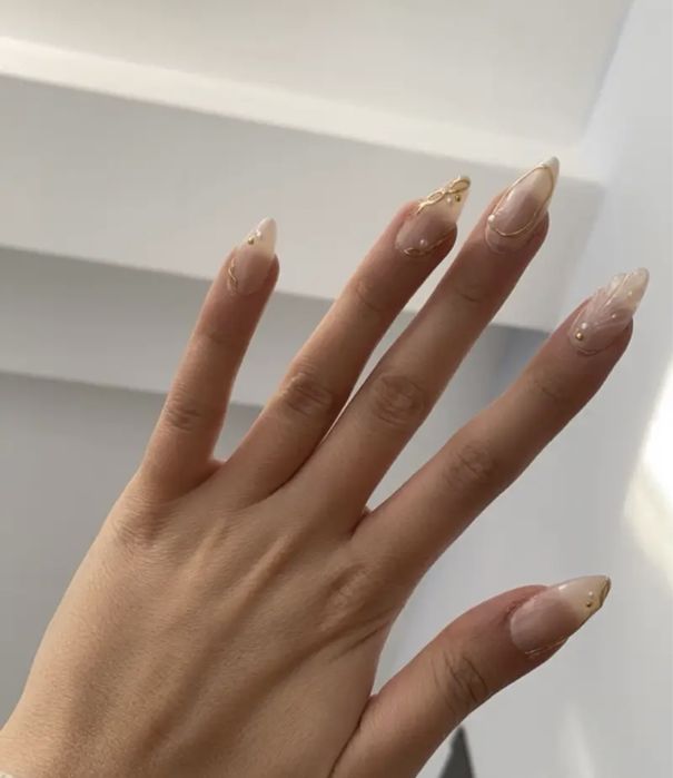 Елегантни изкуствени нокти с лепенки press on nails