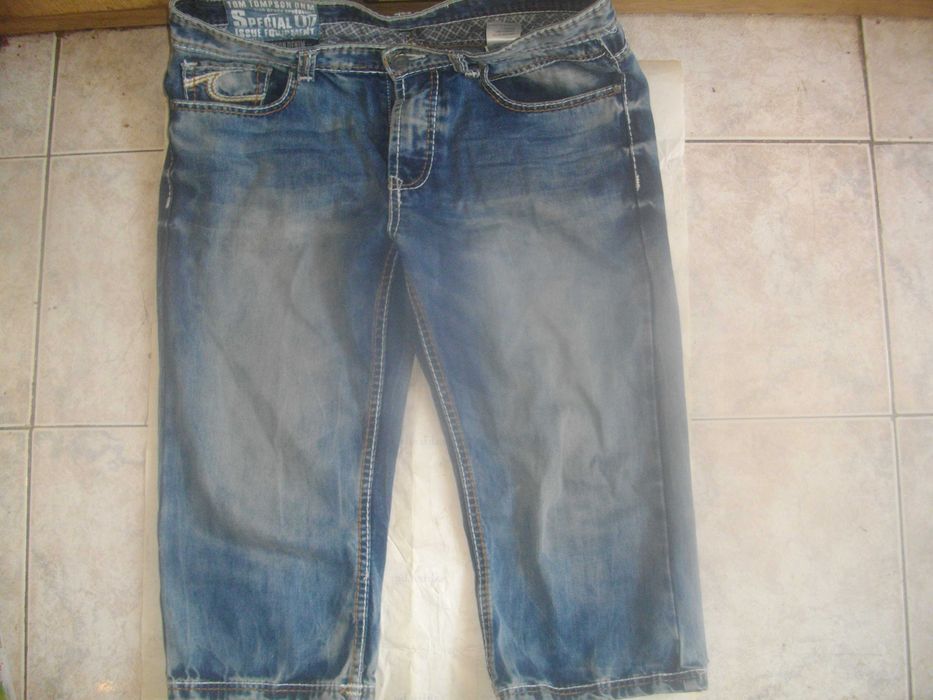 Мъжки Оригинални Къси Дънки Размер L-TOM TOMPSON Denim-За Мъж до 85 кг