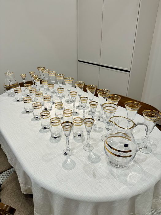 Чешское богемское стекло стаканы рюмки фужеры на 12 персон