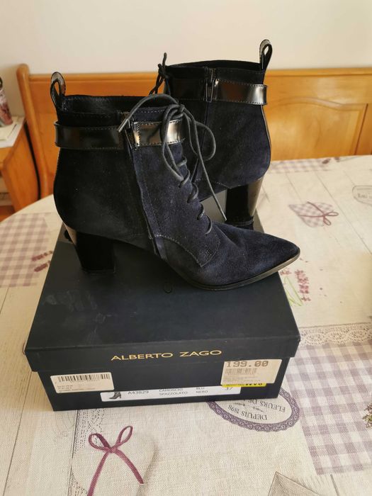 Нови сини боти, естествен велур НАМАЛЯВАМ - при интерес