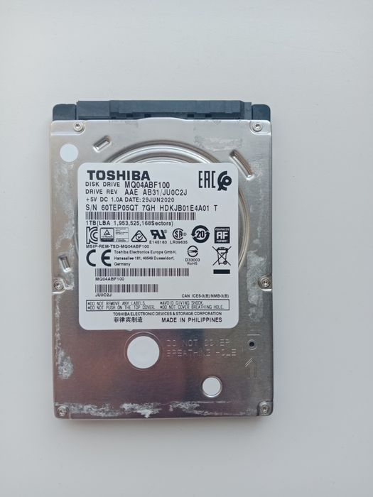 Продам жёсткий диск Toshiba 1TB