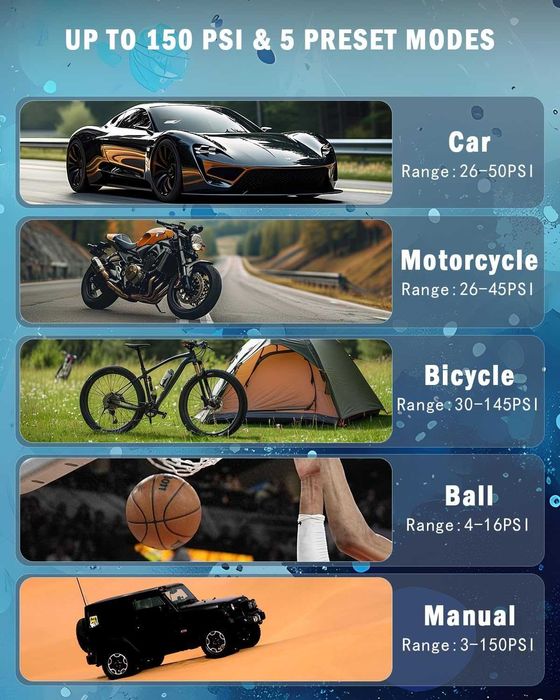 Акумулаторен мини копресор, Power Bank, Автоматично изключване, LED