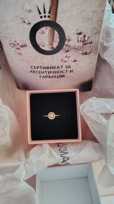 Пръстен Пандора 14к жълто  златно покритие