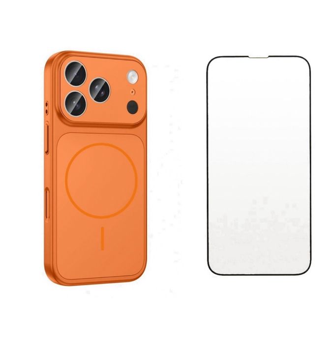 Iphone 15 16 PRO MAX  Husa Magnetic Case si Folie Sticla Curved 5D 9D