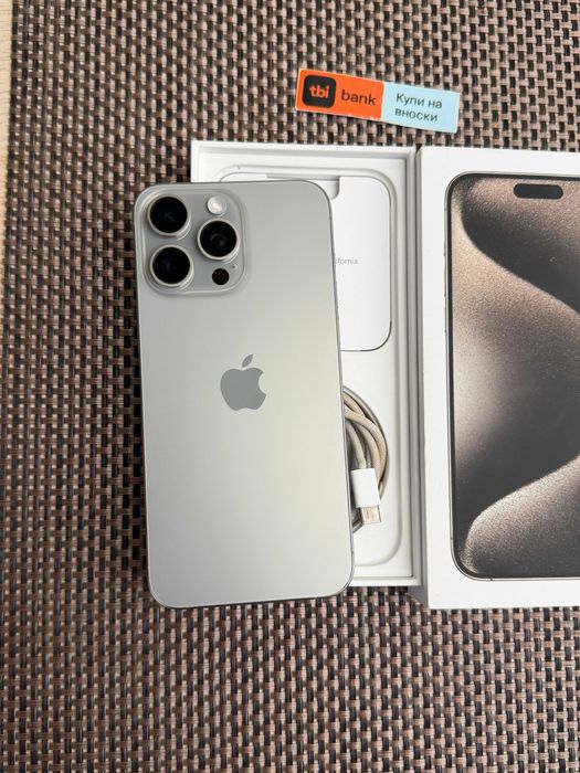 100% Батерия iPhone 15Pro MAX Лизинг от 27E/мес natural Titanium 256GB