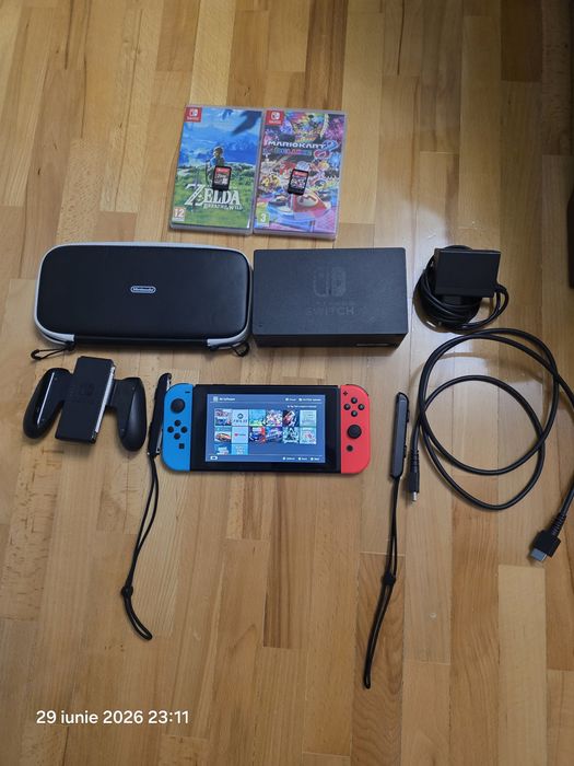Consola Nintendo Switch +jocuri plătite+card de 256 de GB