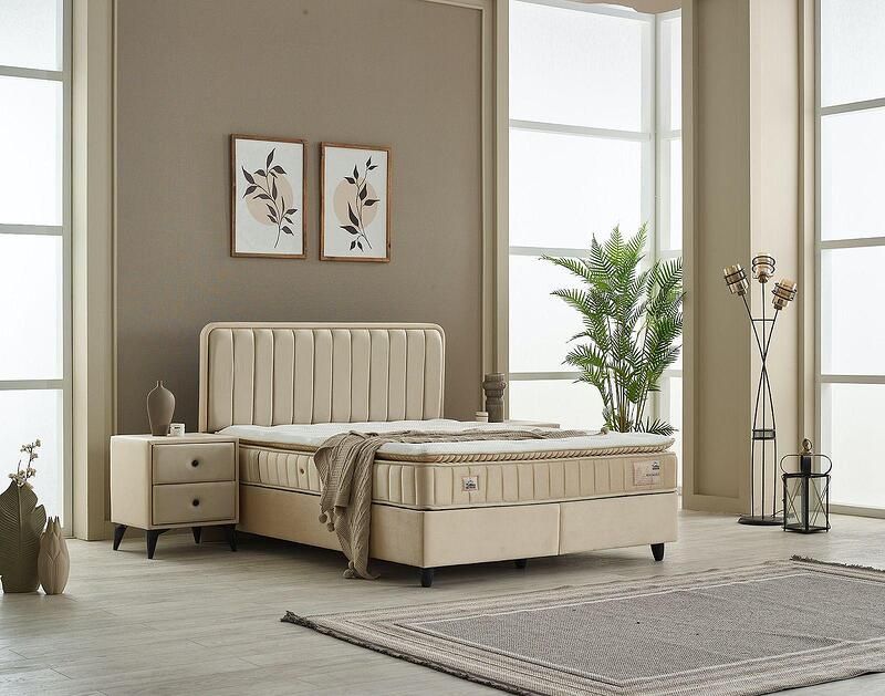 Тапицирано легло Marmaris Крем и Антрацит