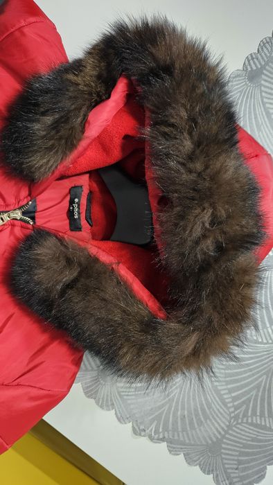 Червено зимно яке с колан!