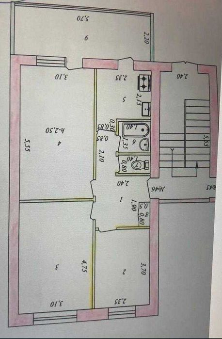 Срочно ПРОДАЁТСЯ 3 КОМНАТНАЯ КВАРТИРА  Район: Московская  72 кв.м.
