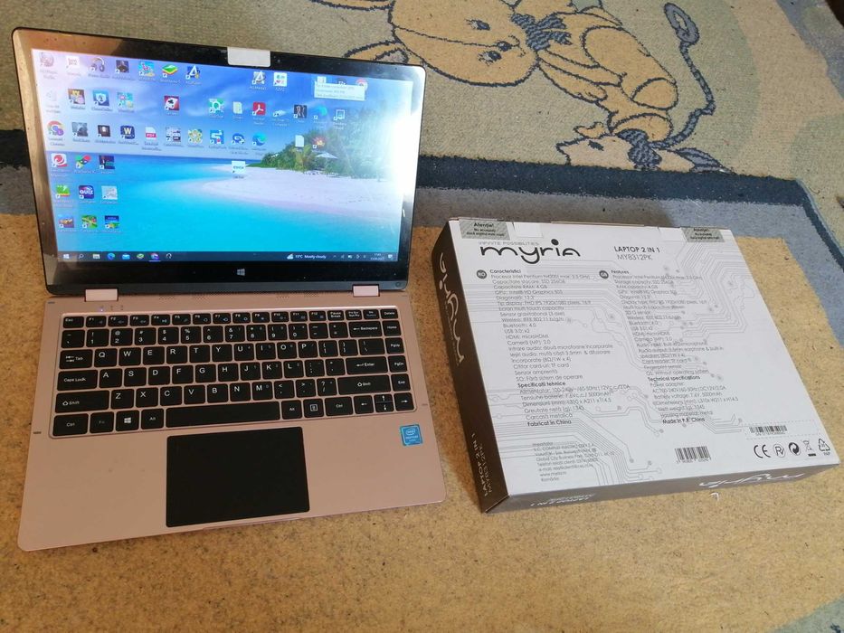 Laptop 2 in 1 touchscreen metalic roz,