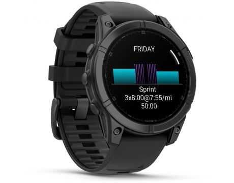 Garmin Fenix E GPS 47mm - Black Slate Grey Steel, Silver Stainless Steel