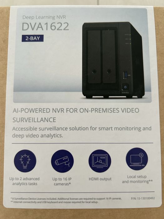 NVR Synology DVA1622 Deep Learning AI