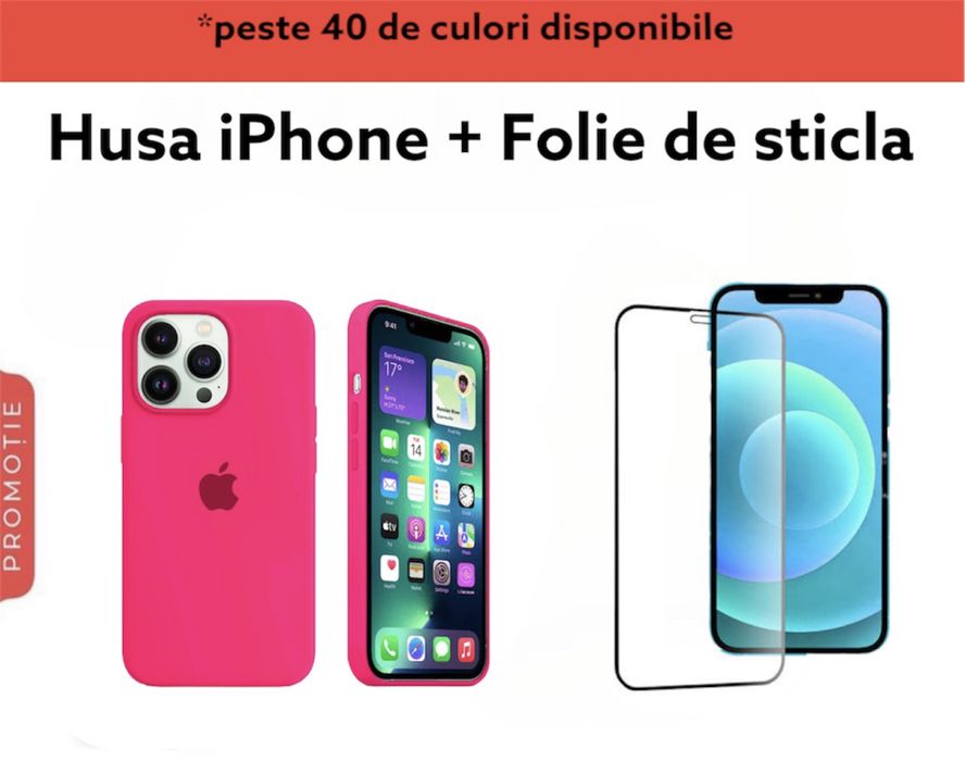 Mega ofeta ! Huse iPhone + folie de sticla cadou !