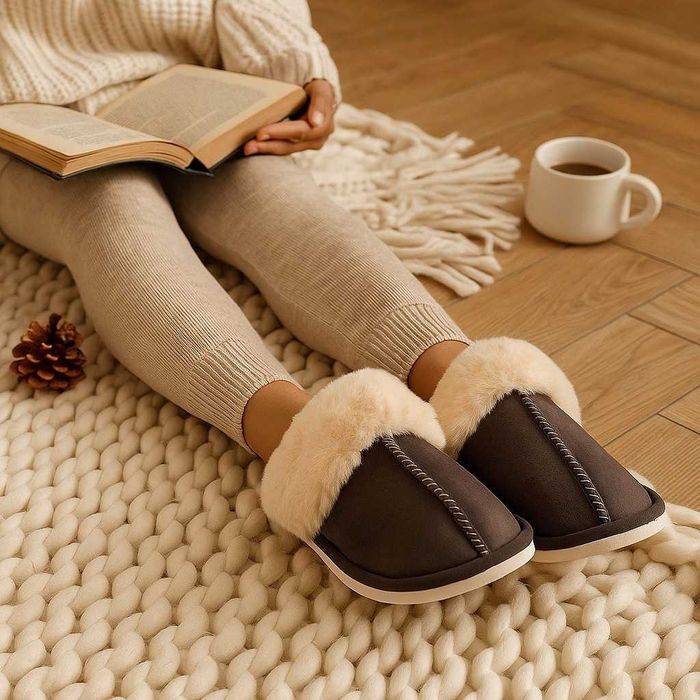 Оригинални Пухкави зимни пантофи SWISS LYX с мемори пяна и геl!