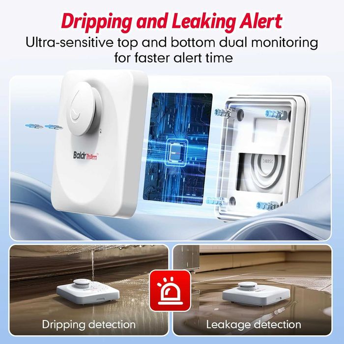 WiFi детектор за теч на вода, хъб и сензор, комплект от 3 броя