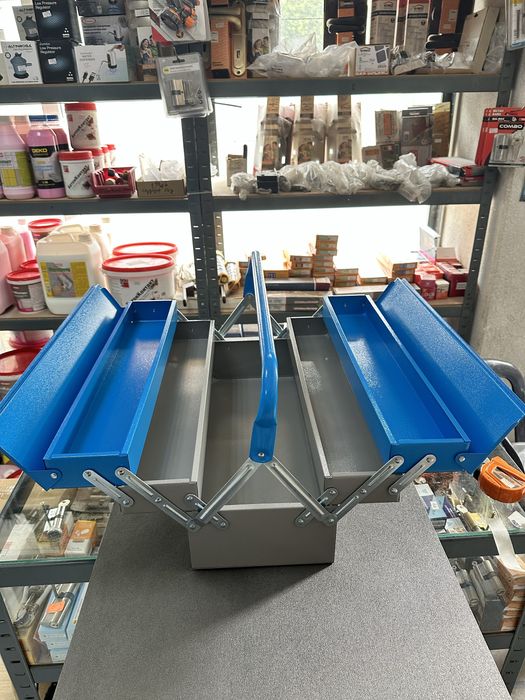 Метален разтегателен куфар за инструменти три реда 5 отделения