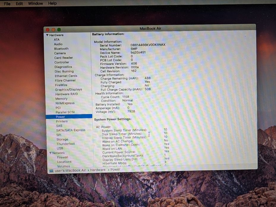 MacBook Air i7 4gb 256ssd