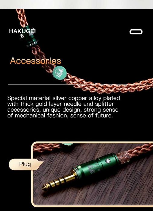 HAKUGEI Healer 2 pin, 4.4mm (cablu casti, iem, in ear)