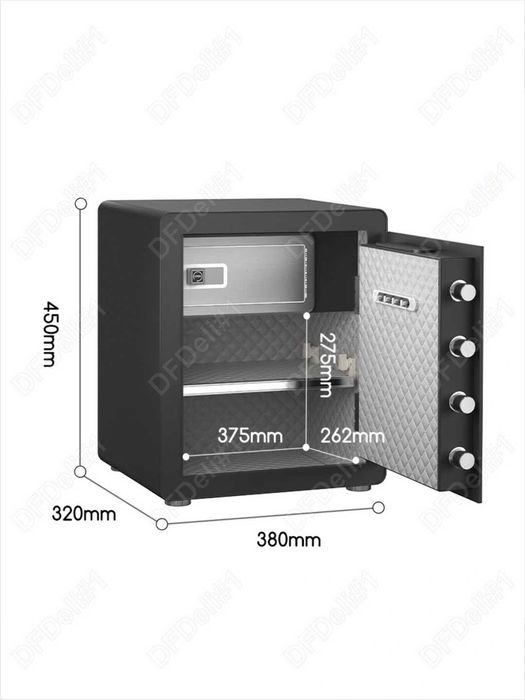 Сейф ET571 Deli 450х380х320 Электронный ключ + цифровой ключ, 23 кг