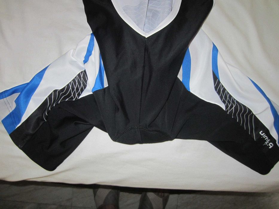 Pantalon scurt cu bretele ciclism UAE masura XL si Oxylane, B-Twin, masura L,  nou cu eticheta