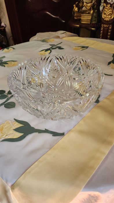Хрустальная ваза фруктовница Чехия