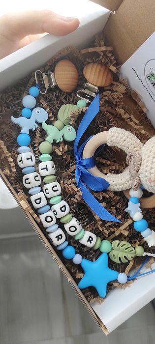 Lanț suzetă personalizat / cadou bebeluși - silicon / colier alăptare