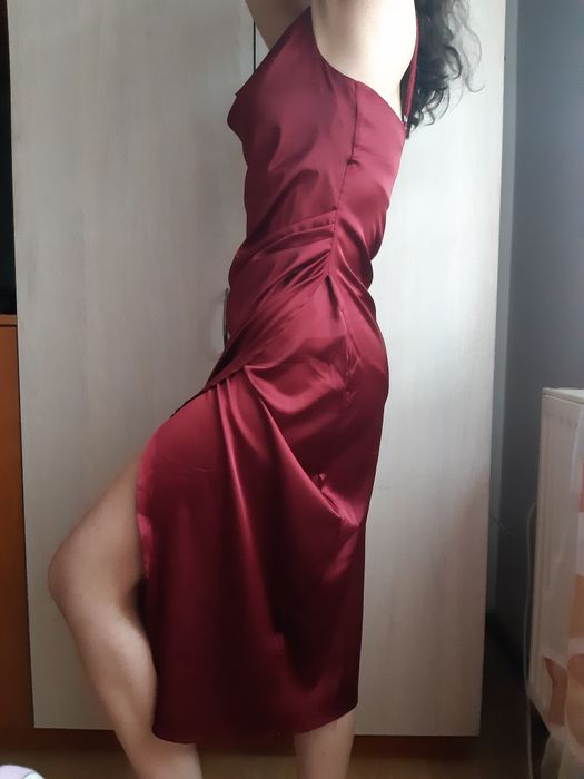Rochiță saten culoare  Bordo